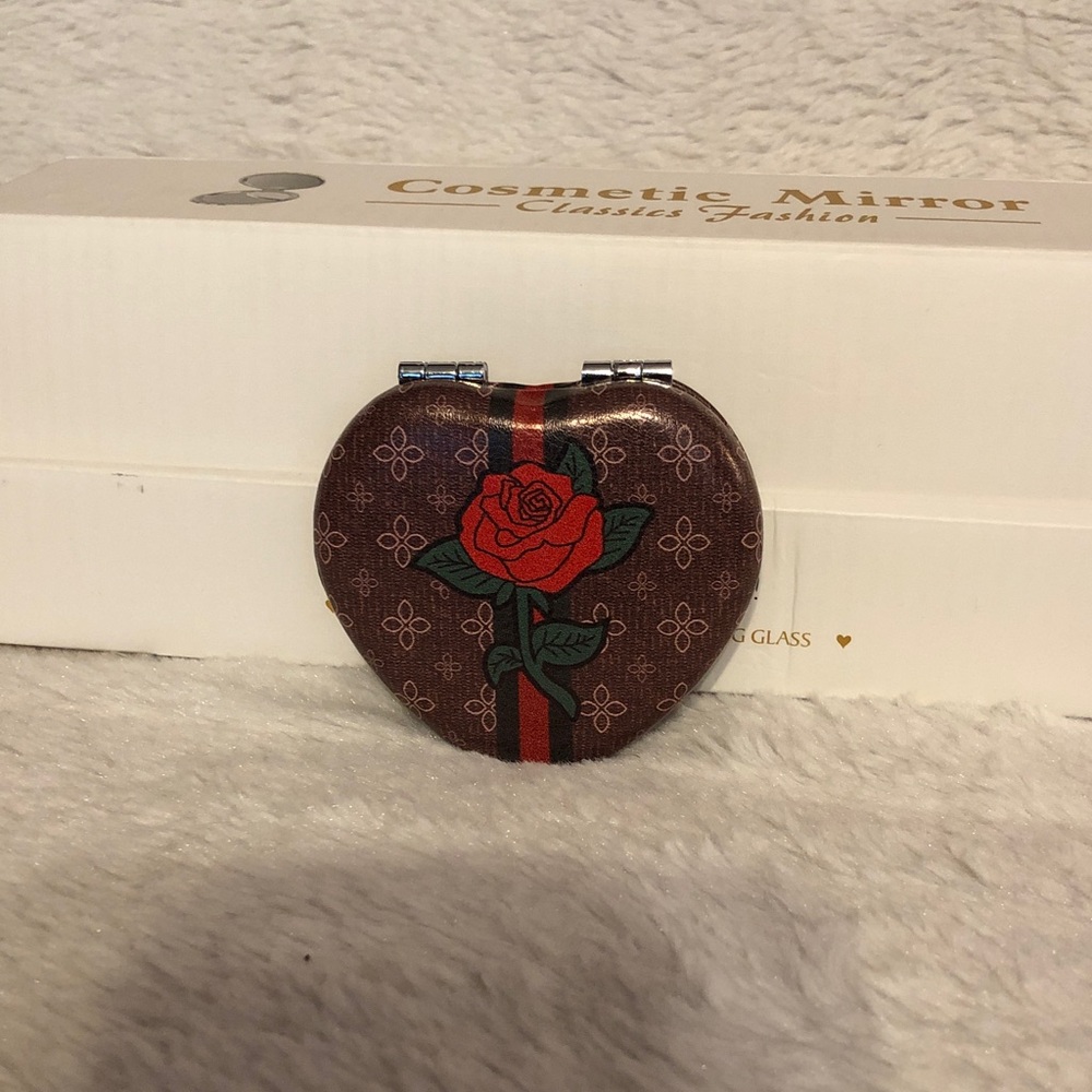 Floral Patterned Cosmetic Mirror (pick a color)